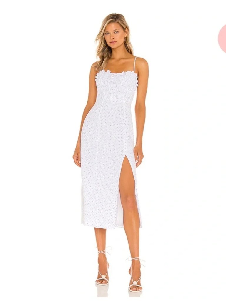 New Majorelle Harper Midi White Dress Xxs